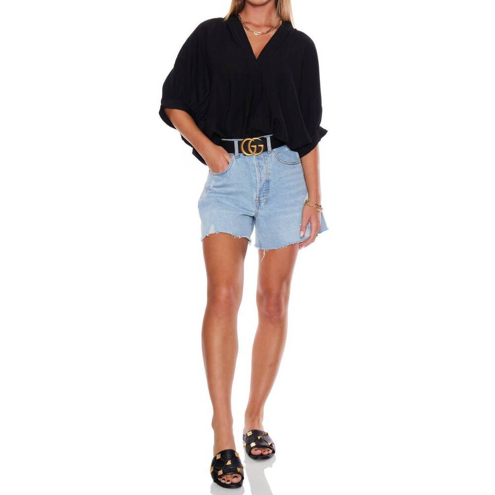 NEW PINCH v-neck tunic top in black - Picture 2 of 5